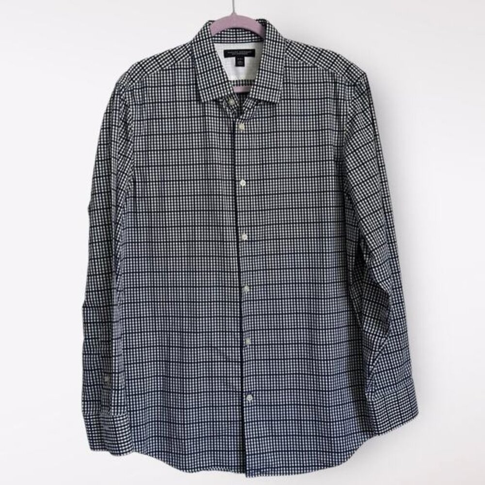 Banana Republic Men's Non-Iron Slim Fit Shirt Sz‎ L 16 16-1/2 Long Sleeve Cotton